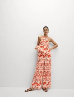 Pure Cotton Printed Crop Beach Top -M&S Pure Cotton Printed Crop Beach Top 3