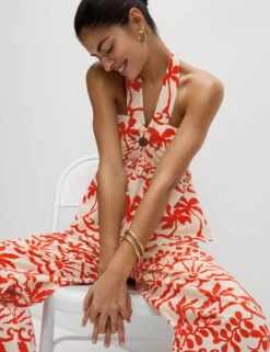 Pure Cotton Printed Crop Beach Top -M&S Pure Cotton Printed Crop Beach Top 4