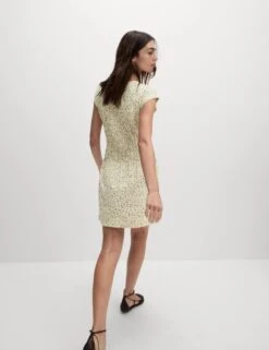 Pure Cotton Printed Mini Shirred Dress -M&S Pure Cotton Printed Mini Shirred Dress 5