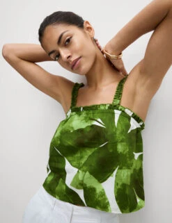 Pure Cotton Printed Strappy Vest