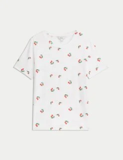 Pure Cotton Printed T-Shirt -M&S Pure Cotton Printed T Shirt 1