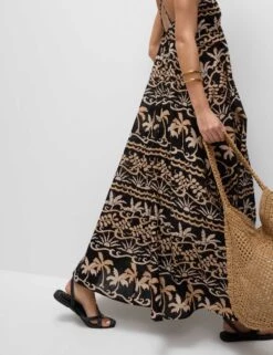 Pure Cotton Printed V-Neck Beach Dress -M&S Pure Cotton Printed V Neck Beach Dress 2