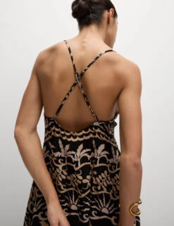 Pure Cotton Printed V-Neck Beach Dress -M&S Pure Cotton Printed V Neck Beach Dress 3