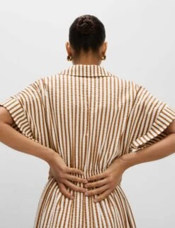 Pure Cotton Printed V-Neck Midaxi Shirt Dress 18 Pure Cotton Printed V-Neck Midaxi Shirt Dress -M&S Pure Cotton Printed V Neck Midaxi Shirt Dress 3