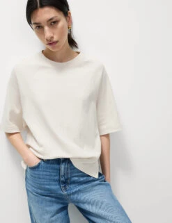 Pure Cotton Relaxed Boxy T-Shirt -M&S Pure Cotton Relaxed Boxy T Shirt 5