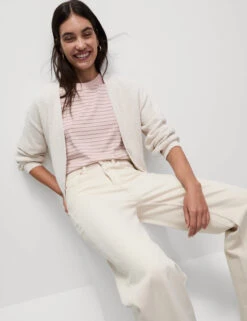 Pure Cotton Relaxed Striped Boxy T-Shirt -M&S Pure Cotton Relaxed Striped Boxy T Shirt 2