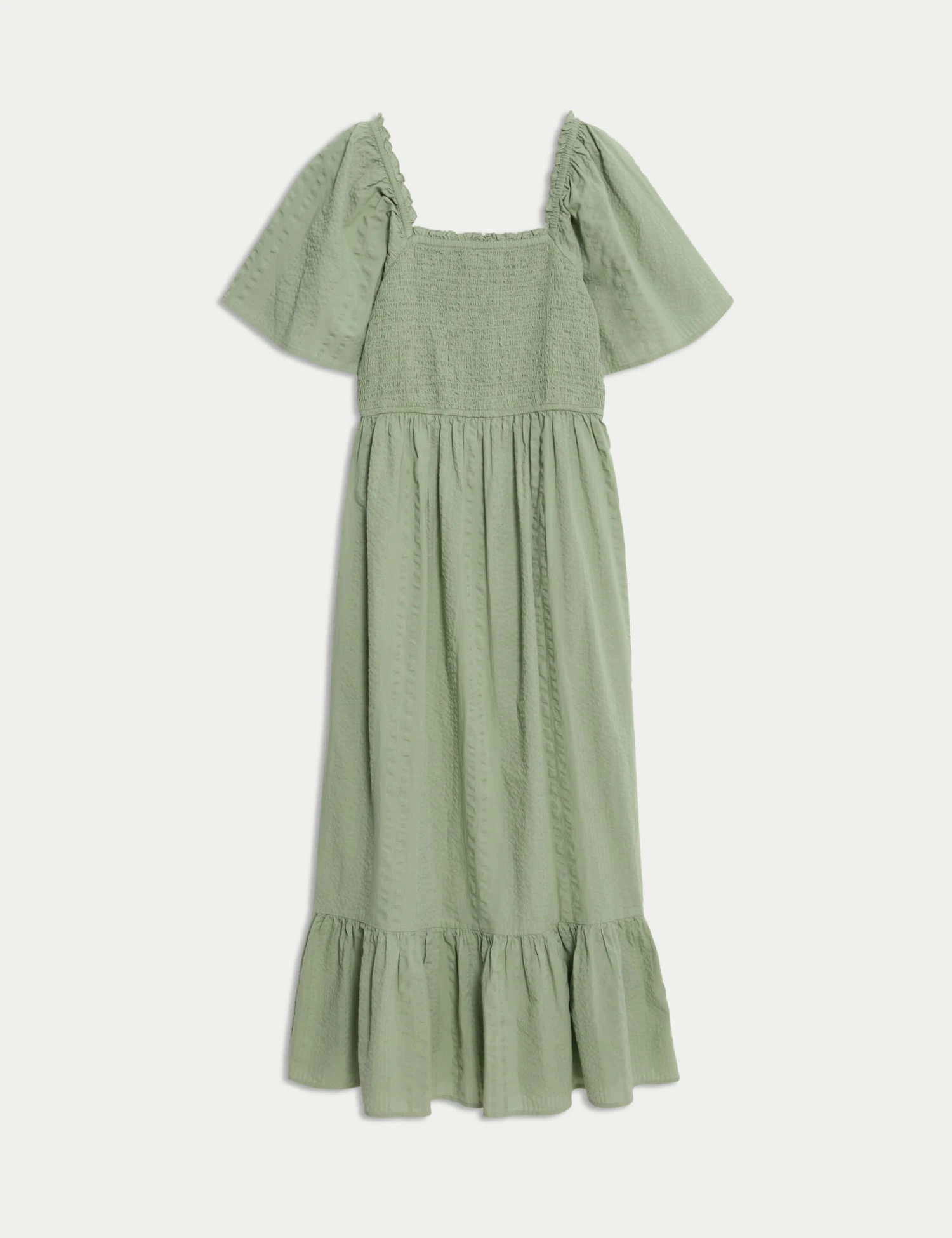 Pure Cotton Shirred Midaxi Waisted Dress 4 Pure Cotton Shirred Midaxi Waisted Dress - Image 2