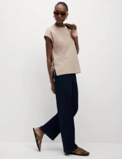 Pure Cotton Side Tie Jersey T-Shirt -M&S Pure Cotton Side Tie Jersey T Shirt 3