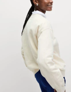 Pure Cotton Slogan Relaxed Sweatshirt -M&S Pure Cotton Slogan Relaxed Sweatshirt 5