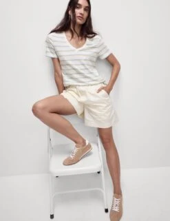 Pure Cotton Slub Everyday Fit V-Neck T-Shirt 16 Pure Cotton Slub Everyday Fit V-Neck T-Shirt -M&S Pure Cotton Slub Everyday Fit V Neck T Shirt 3