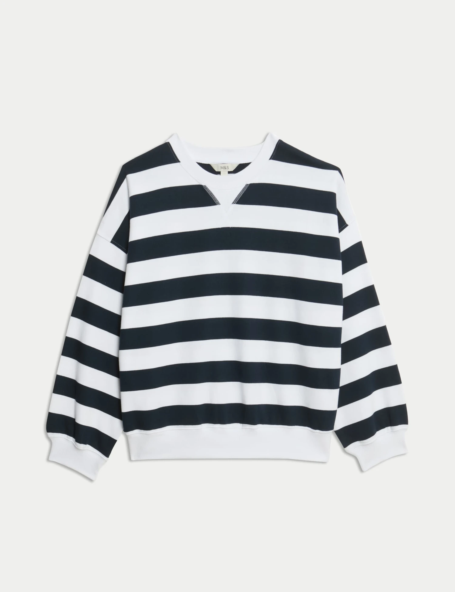 Pure Cotton Striped Crew Neck Sweatshirt 4 Pure Cotton Striped Crew Neck Sweatshirt - Image 2