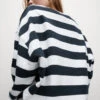 Pure Cotton Striped Crew Neck Sweatshirt -M&S Pure Cotton Striped Crew Neck Sweatshirt