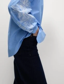 Pure Cotton Striped Lace Detail Shirt -M&S Pure Cotton Striped Lace Detail Shirt 3