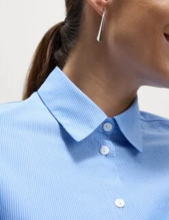 Pure Cotton Striped Lace Detail Shirt -M&S Pure Cotton Striped Lace Detail Shirt 4