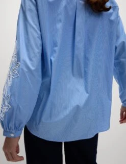 Pure Cotton Striped Lace Detail Shirt -M&S Pure Cotton Striped Lace Detail Shirt 5