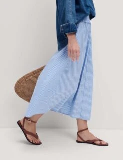 Pure Cotton Striped Midi A-Line Skirt 15 Pure Cotton Striped Midi A-Line Skirt -M&S Pure Cotton Striped Midi A Line Skirt 2