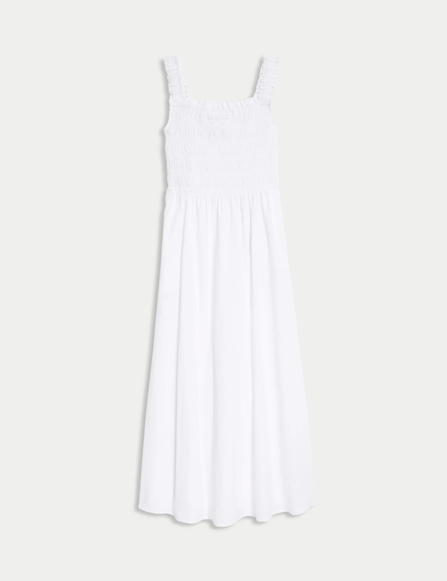 Pure Cotton Textured Midi Waisted Dress 4 Pure Cotton Textured Midi Waisted Dress - Image 2