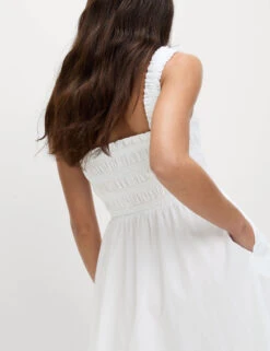 Pure Cotton Textured Midi Waisted Dress 23 Pure Cotton Textured Midi Waisted Dress -M&S Pure Cotton Textured Midi Waisted Dress 3