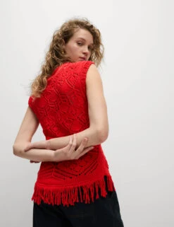 Pure Cotton Textured Slim Fit Knitted Top -M&S Pure Cotton Textured Slim Fit Knitted Top 4