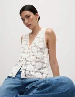 Pure Cotton Textured Vest -M&S Pure Cotton Textured Vest 3