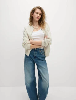 Pure Cotton Zip Through Sweatshirt -M&S Pure Cotton Zip Through Sweatshirt 2