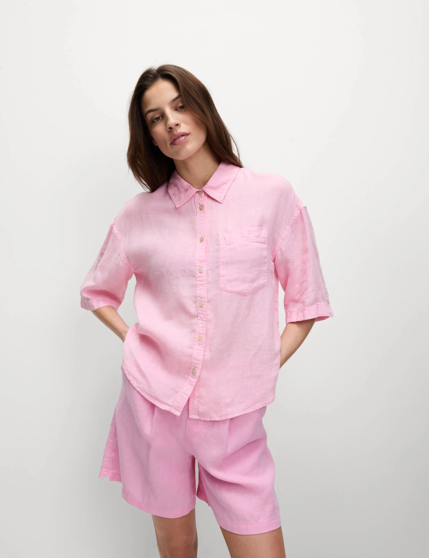Pure Linen Collared Relaxed Shirt 5 Pure Linen Collared Relaxed Shirt - Image 3