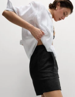 Pure Linen High Waisted Shorts