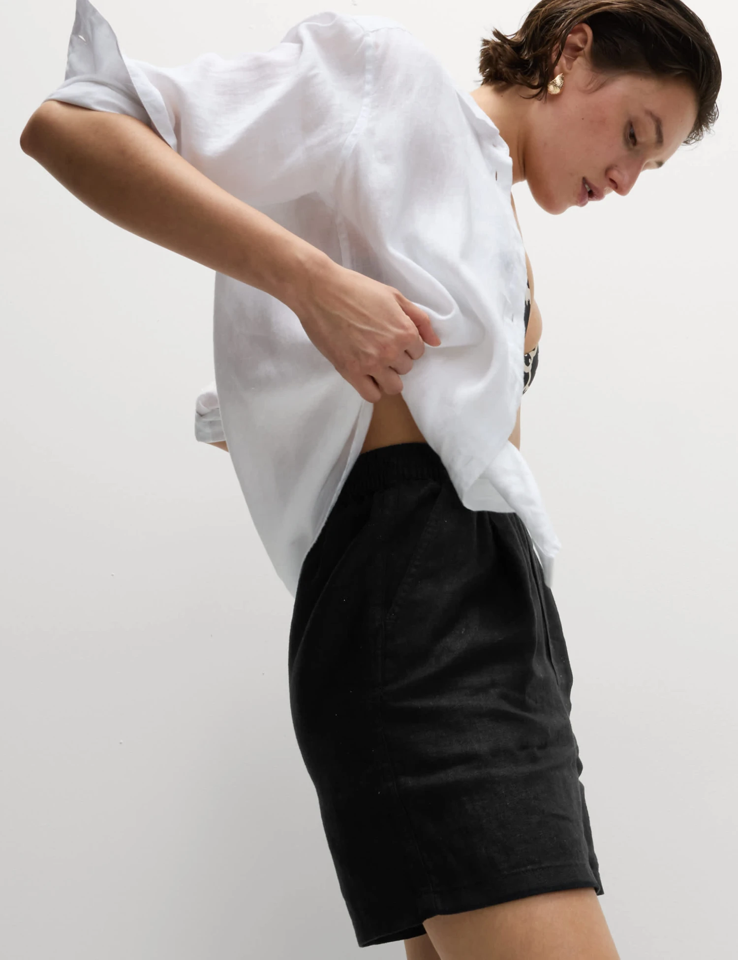 Pure Linen High Waisted Shorts 3 Pure Linen High Waisted Shorts