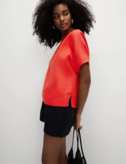 Pure Linen Relaxed T-Shirt 22 Pure Linen Relaxed T-Shirt -M&S Pure Linen Relaxed T Shirt 2