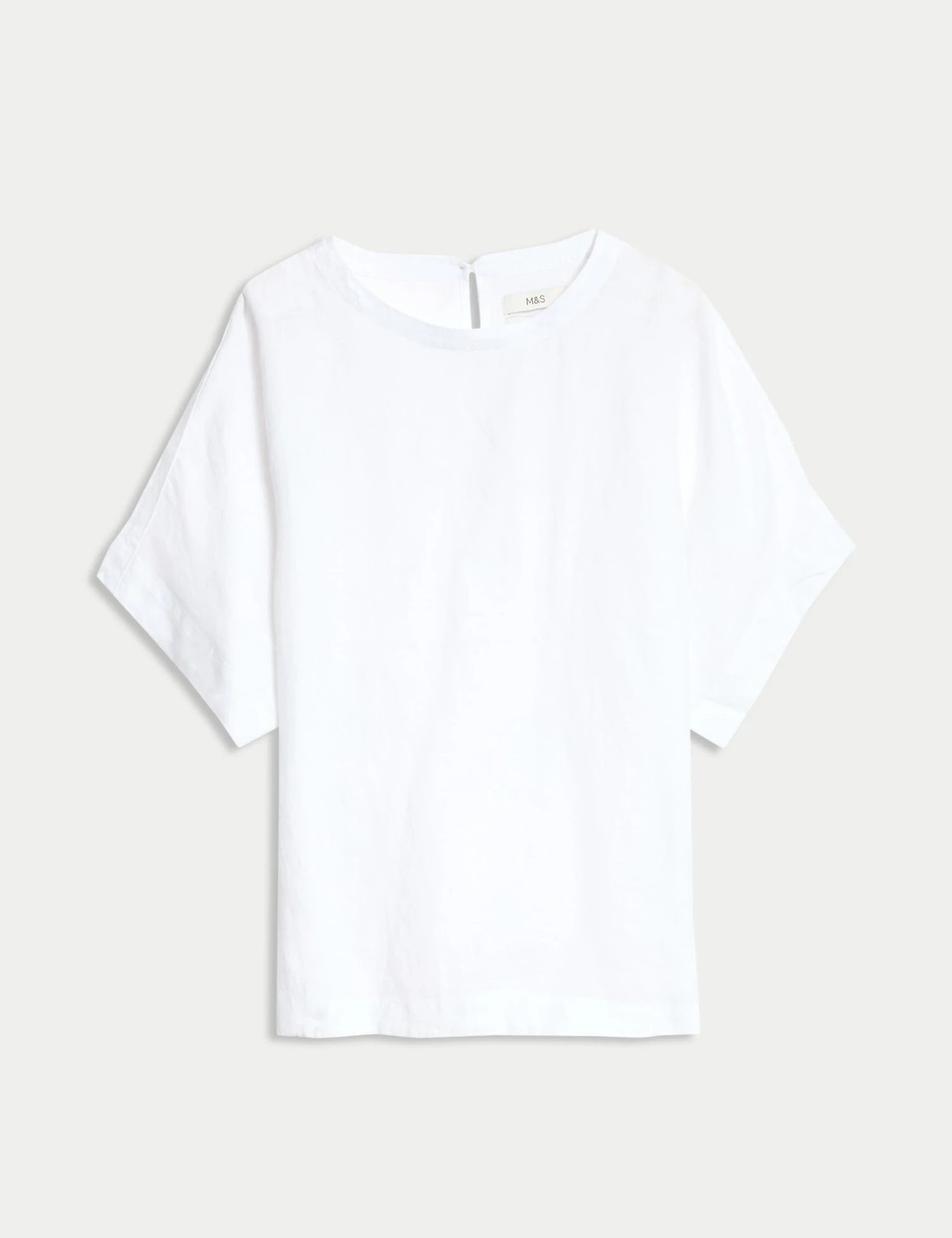 Pure Linen Round Neck Relaxed Blouse 4 Pure Linen Round Neck Relaxed Blouse - Image 2