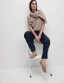 Pure Linen Tapered Trousers -M&S Pure Linen Tapered Trousers 2