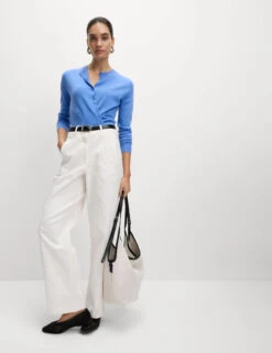 Pure Merino Wool Crew Neck Cardigan