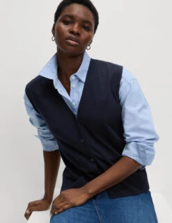 Pure Merino Wool Knitted Waistcoat -M&S Pure Merino Wool Knitted Waistcoat 2