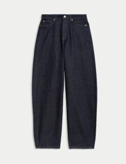 M&S -M&S Relaxed Mid Rise Barrel Jeans 1
