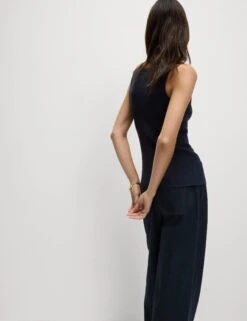 Ribbed Crew Neck Fitted Knitted Vest -M&S Ribbed Crew Neck Fitted Knitted Vest 4