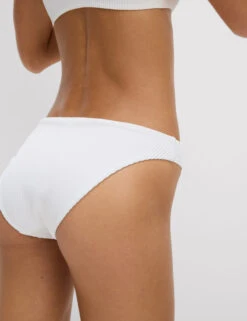 Ribbed High Leg Bikini Bottoms -M&S Ribbed High Leg Bikini Bottoms 3