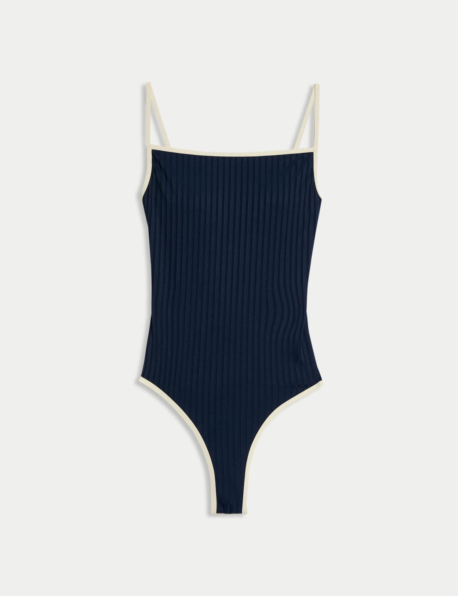 Ribbed Tipped Detail Square Neck Swimsuit 4 Ribbed Tipped Detail Square Neck Swimsuit - Image 2