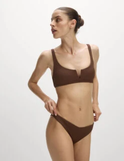 Ribbed V-Front Bikini Top -M&S Ribbed V Front Bikini Top 2