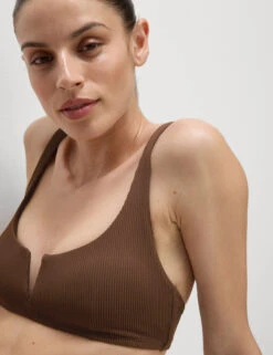 Ribbed V-Front Bikini Top -M&S Ribbed V Front Bikini Top 4