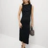 Round Neck Ruched Midi Bodycon Dress 1 Round Neck Ruched Midi Bodycon Dress -M&S Round Neck Ruched Midi Bodycon Dress