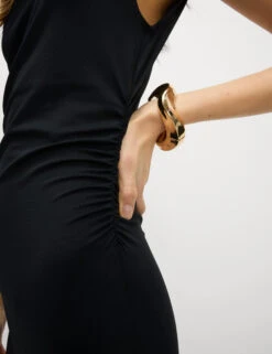 Round Neck Ruched Midi Bodycon Dress -M&S Round Neck Ruched Midi Bodycon Dress 3