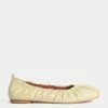 Ruched Slip On Ballet Pumps -M&S Ruched Slip On Ballet Pumps