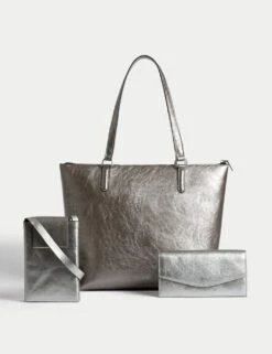 Faux Leather Croc Effect Tote Bag -M&S SD 01 T01 1027C PM X EC 6