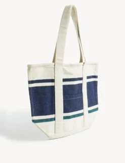 Canvas Striped Tote Bag