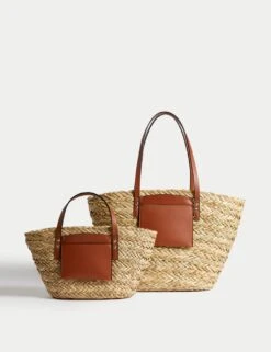 Straw Striped Tote Bag -M&S SD 01 T01 1123Y V0 X EC 6