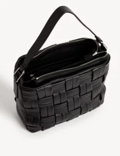 Leather Woven Top Handle Cross Body Bag -M&S SD 01 T01 2060E Y0 X EC 2