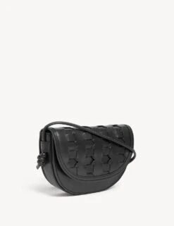 Leather Woven Saddle Bag