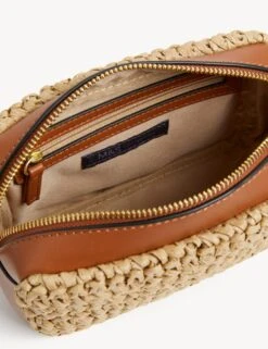 Straw Cross Body Camera Bag -M&S SD 01 T01 2090Y V0 X EC 2