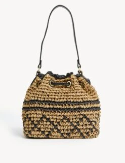 Straw Duffle Cross Body Bag 9 Straw Duffle Cross Body Bag -M&S SD 01 T01 2091Y Y4 X EC 3