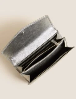 Leather Croc Effect Large Foldover Purse -M&S SD 01 T01 5300W PM X EC 2